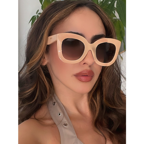 NEW Celine CL4005FN Marta Acetate Sunglasses in Beige - Picture 1 of 7